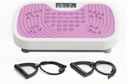 RelaxSport振動マシン9種類のプログラムモードブルブル振動マシン振動強度調節静音マシン室内運動器具ダイエット器具トレーニングマシンフィットネスお腹痩せ有酸素運動体幹強化ピンク