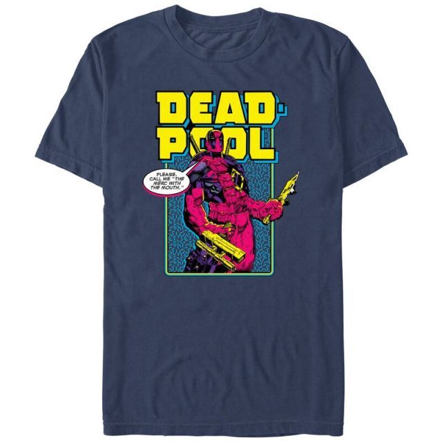 【送料無料】 ライセンス キャラクター メンズ Tシャツ トップス Men's Comfort ColorsR Deadpool Please Call Me Graphic Tee Navy