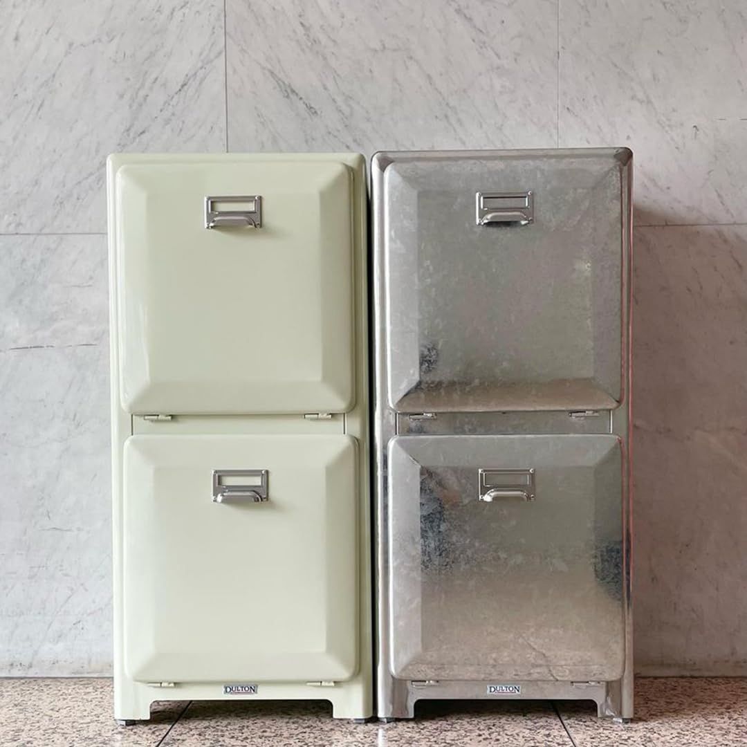 大型 高さ890mm ふた付き ゴミ箱には見えないビジュアル 幅400mm ロウ 15L×2段 奥行290mm ダブルデッカー トラッシュカン 100-133RW ダルトン Dulton