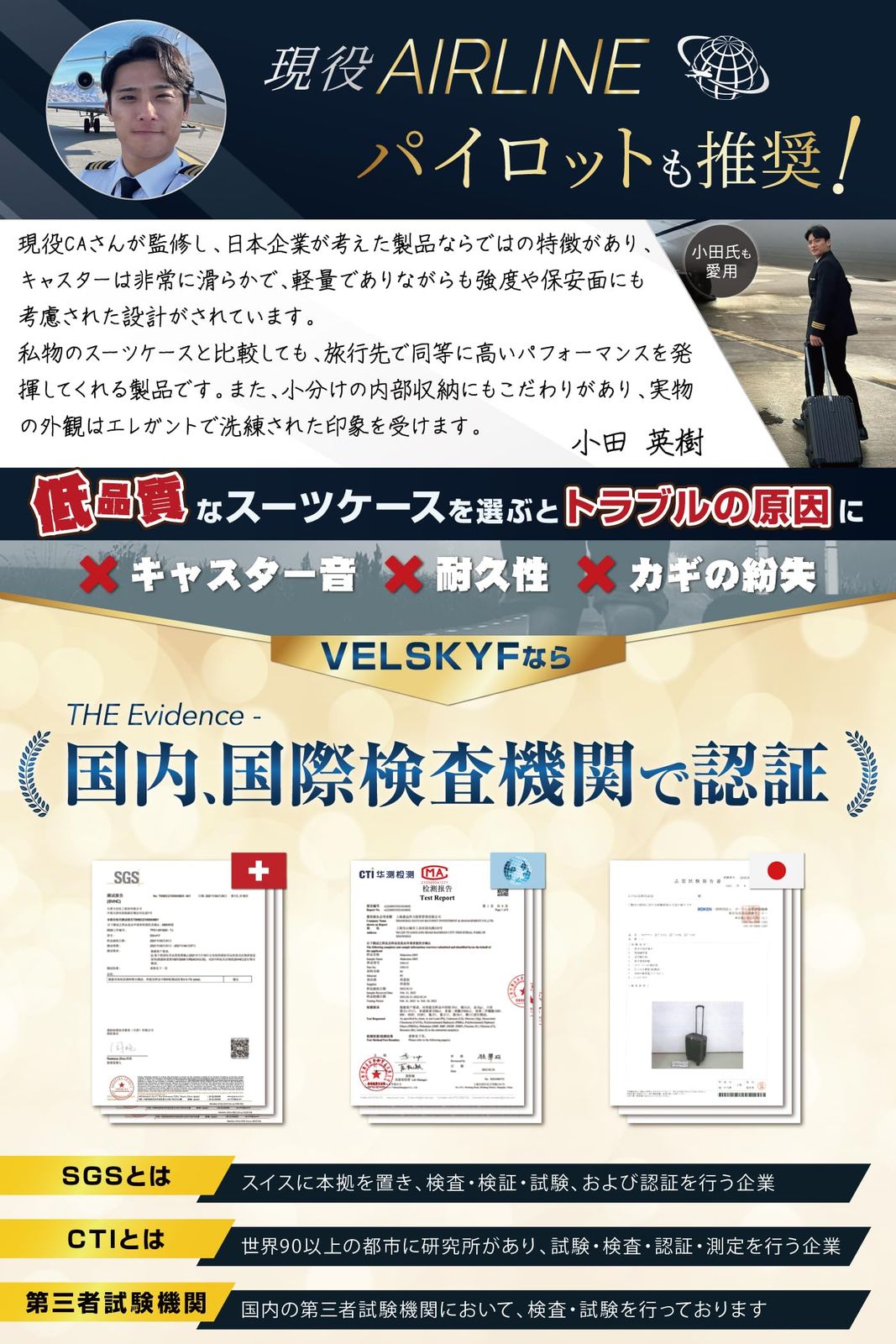 ダブルキャスター TSAダイヤルロック