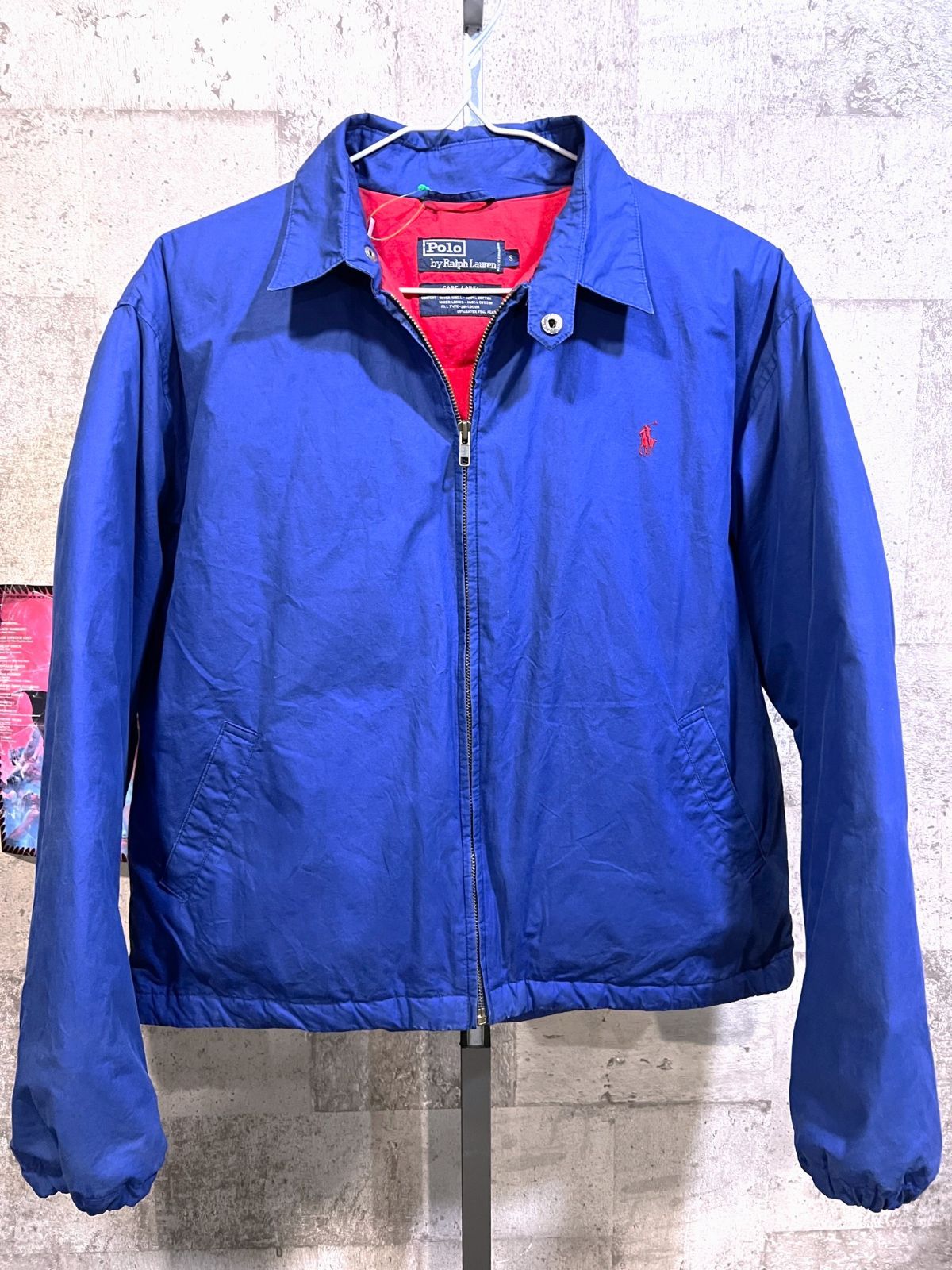 90'S ポロラルフローレン ダウン スウィングトップ 青 S メンズ