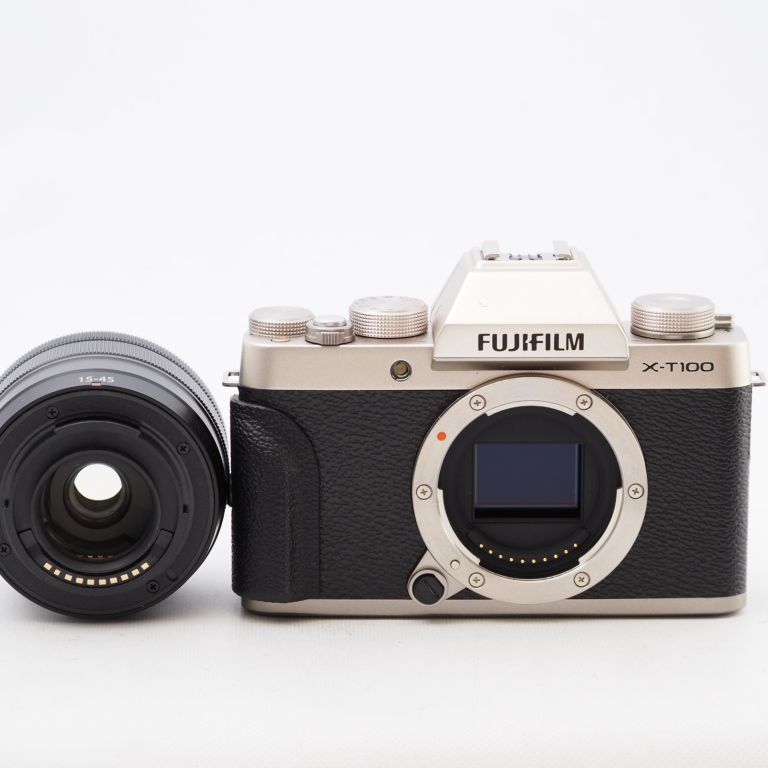 FUJIFILM フジフイルム ミラーレス一眼 X-T100レンズキット シャンパン