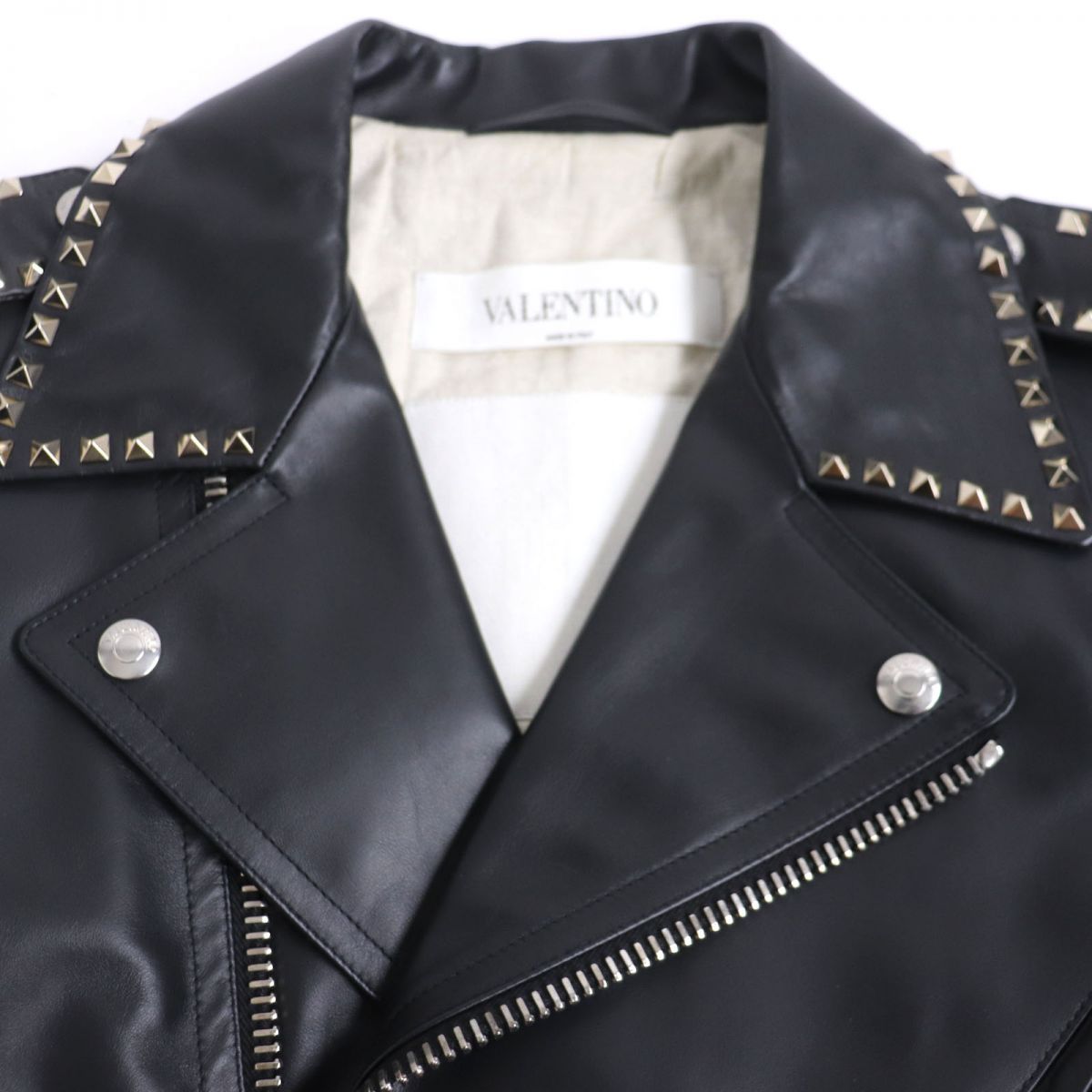 VALENTINO スタッズ付きレザーダブルライダース 【公式通販】