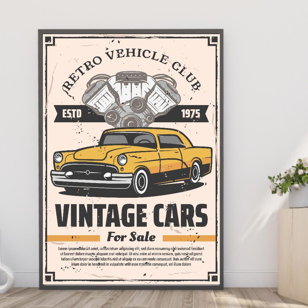 A4・A3ポスター【VINTAGE CAR FOR SALE】イラスト ワーゲンバス ピックアップトラック アートポスター A4・A3サイズ  サーフィン アメリカンビンテージ レトロ アメ車 看板 壁飾り 模様替え インテリア - メルカリ