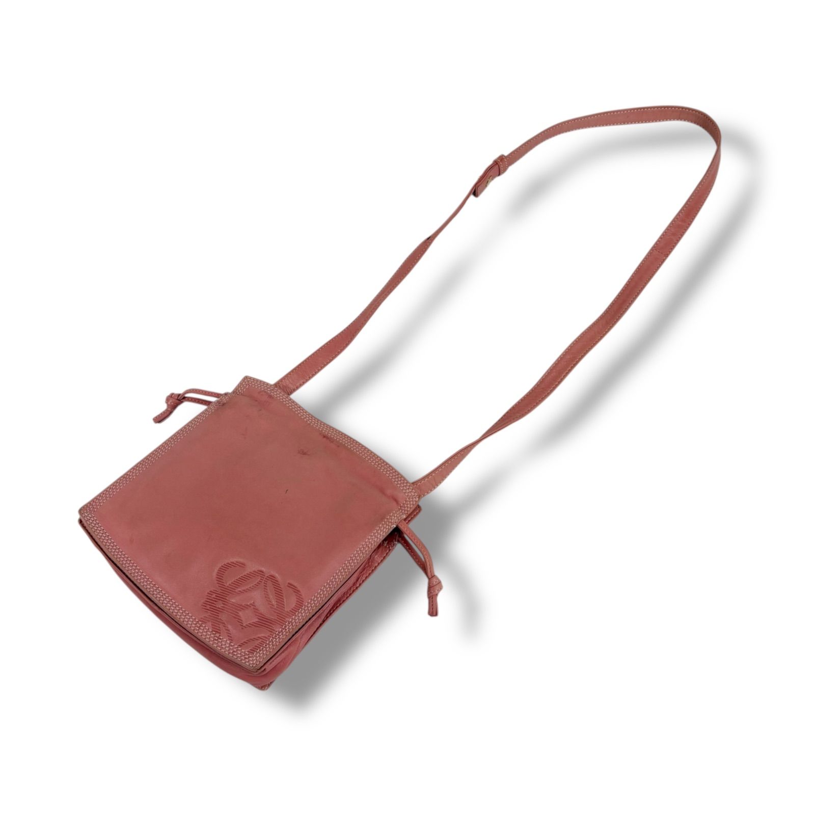 ロエベ LOEWE ミニショルダーバッグ 巾着型 フラメンコ ピンク
