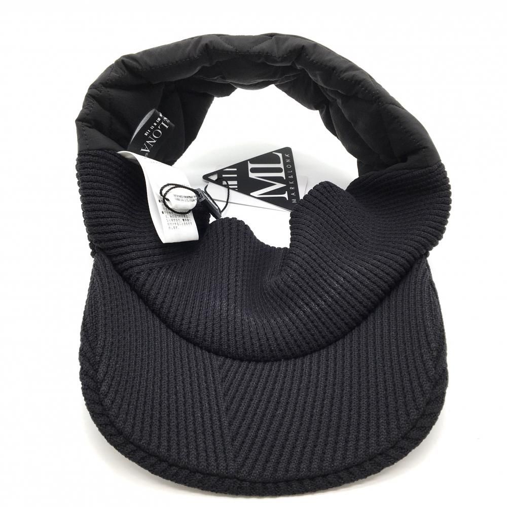 マークアンドロナ ニットサンバイザー 黒 一部中綿 ゴルフウェア モデル MARK＆LONA LLC-HASEGAWATOSO_COM
