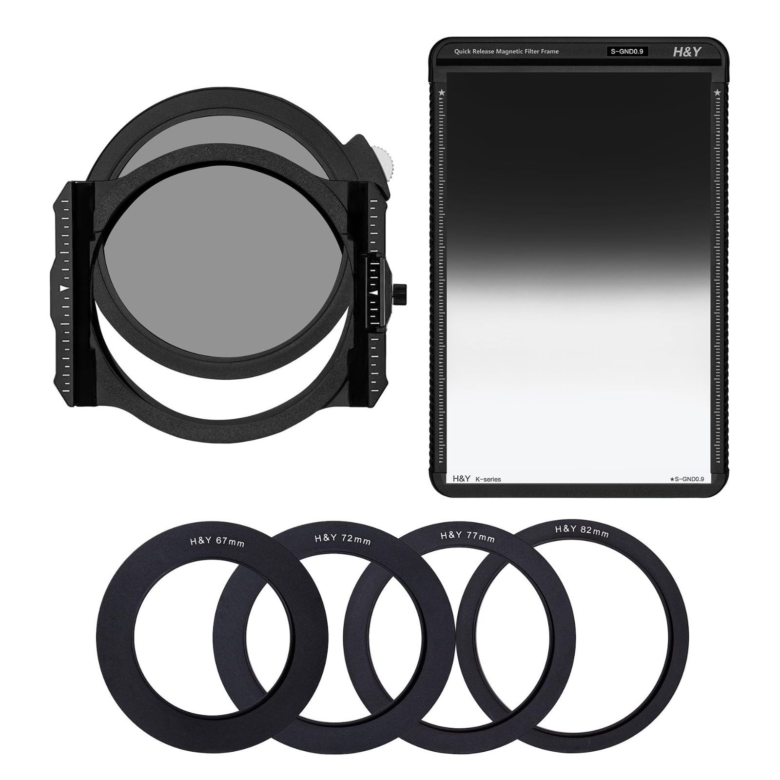 角型フィルター K-Series 100mm ベーシックセット Basic Set Hu0026Y フィルターホルダー MarkII CPL ソフトGND8 アダプターリング 67-82mm付属 ハーフND 角形フィルターセット KBASIC