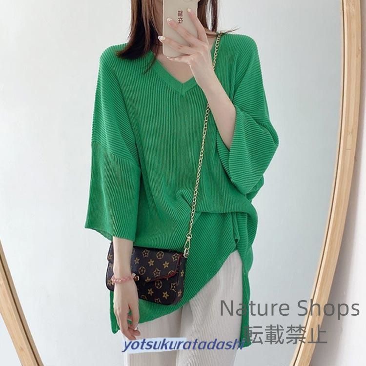 サマーニット レディース カットソー ニット ニットトップス Vネック トップス 春 夏 長袖 涼しい 薄手 Tシャツ tシャツ ロング カジュアル ゆったり 楽天市場】ニットトップス レディース 春 夏 春夏 黒 白 Vネック