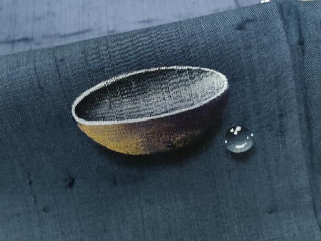 平和屋着物●訪問着　紬地　作家物　水玉　陶器　正絹　逸品　未使用　CAAU2936yc 平和屋着物○訪問着 紬地 作家物 水玉 陶器 正絹 逸品 未使用