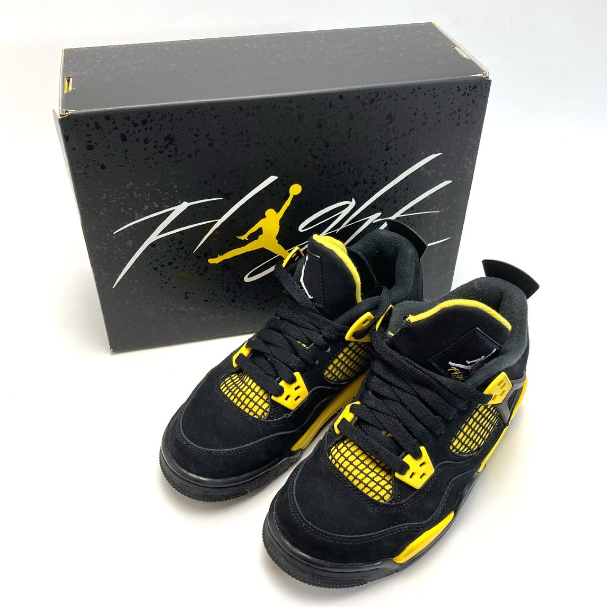 NIKE ナイキ AIR JORDAN 4 RETRO 408452-017 ブラック×イエロー  