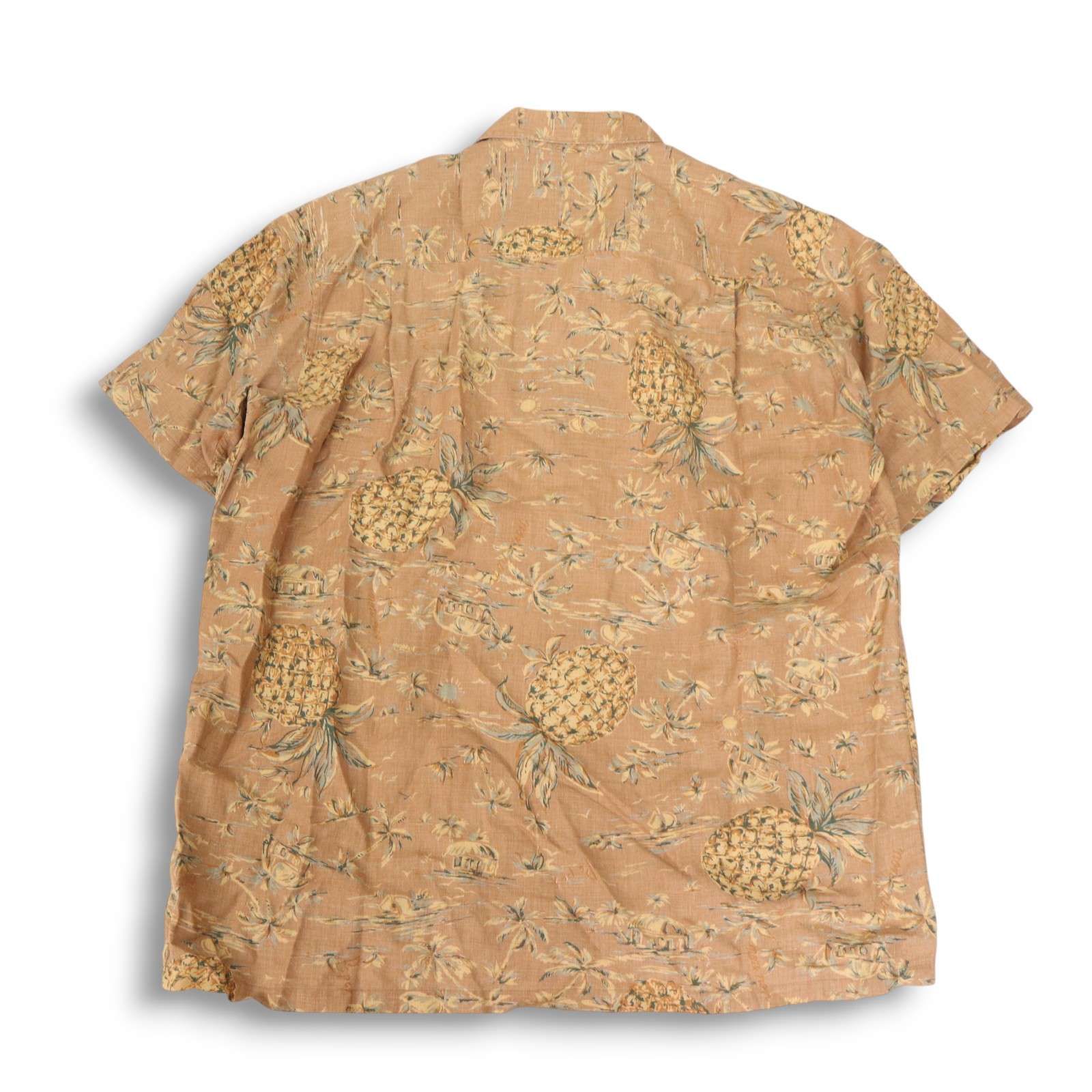 極美品 PAPAS パパス フレンチリネン ロゴ刺繍 総柄 シャツ 48 1240101502542_1-1.jpg