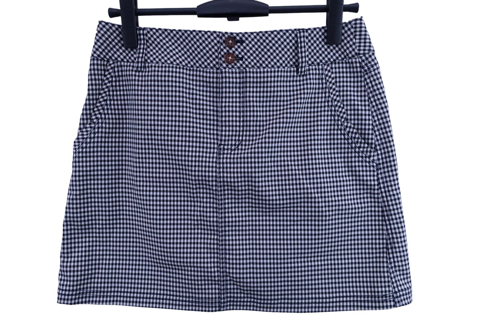 【美品】adidas(アディダス) スカート 白黒チェック レディース L/G ゴルフ用品 2503-0341 