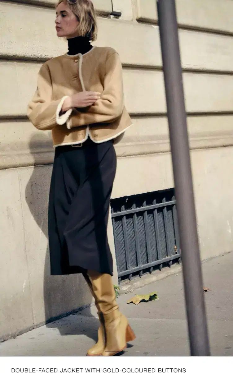 ZARA ザラ ダブル 直面している ジャケット スエード S