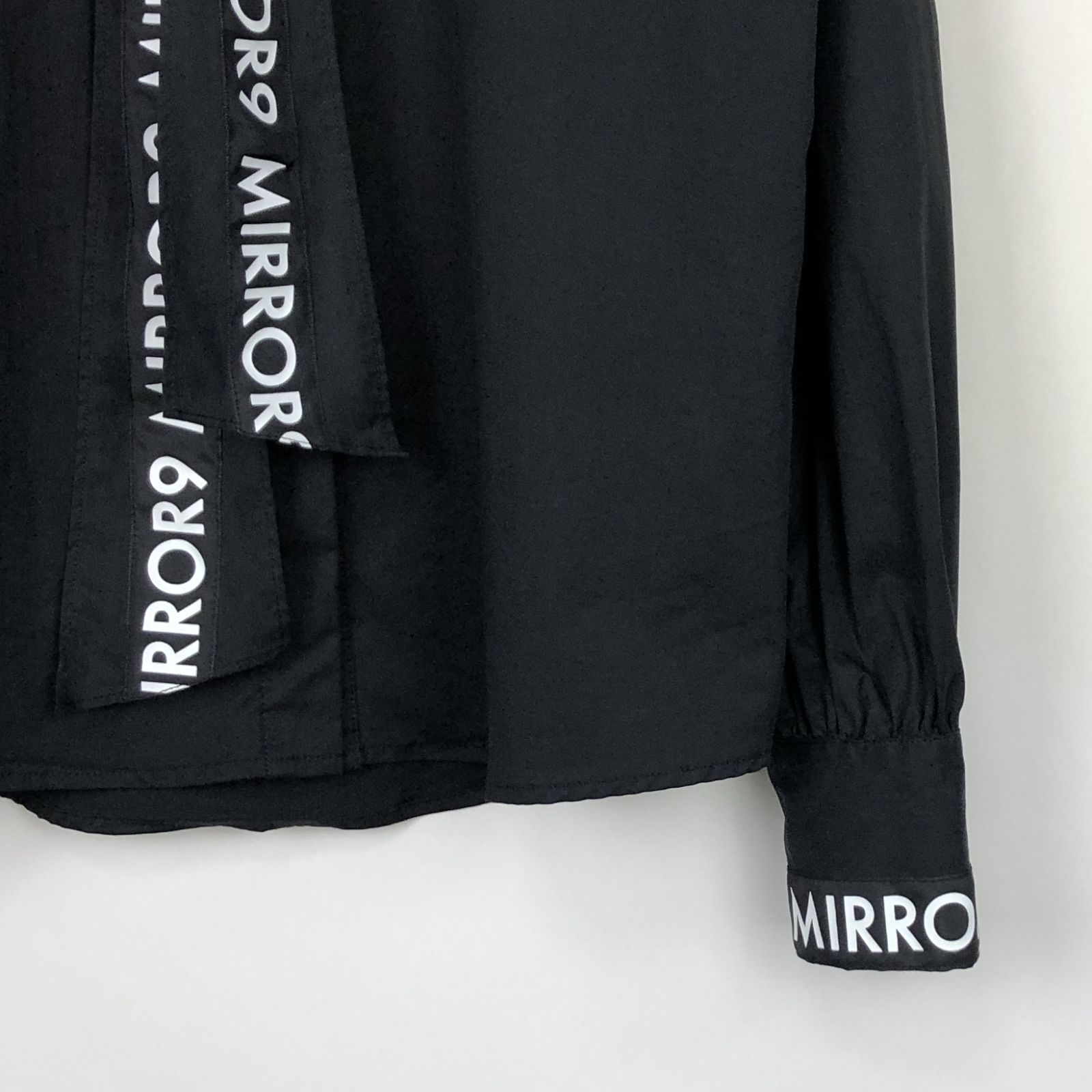 MIRROR9 リボン ストレッチシャツ ゴルフウェア 黒 - メルカリ