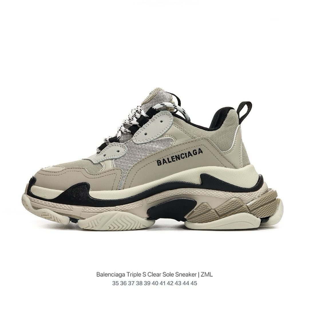 期間限定値下げ」BALENCIAGA Triple S スニーカー ダブルフォーム＆メッシュ カーキ×ブラック 新品未使用 男女兼用 - メルカリ