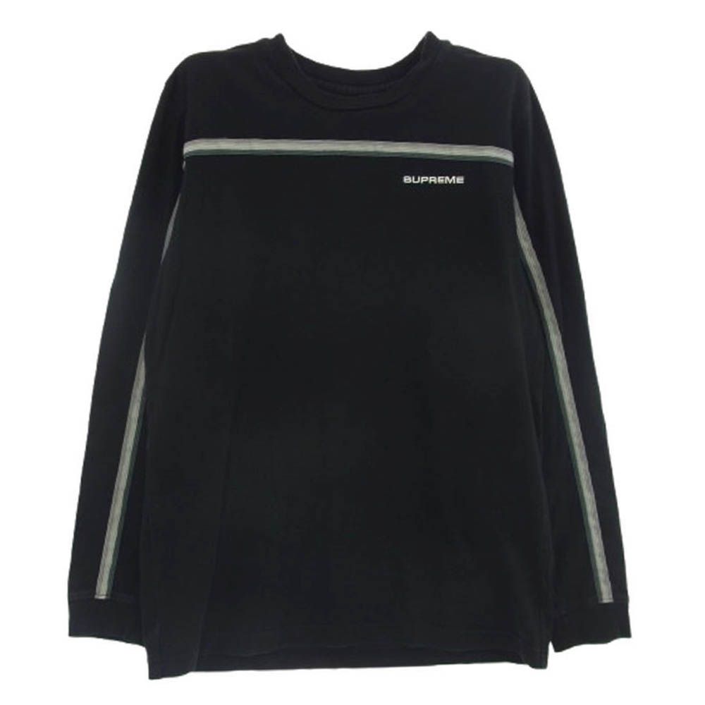 Supreme ラガーシャツ ボーダー 切替デザイン ブラック×ホワイト ／M