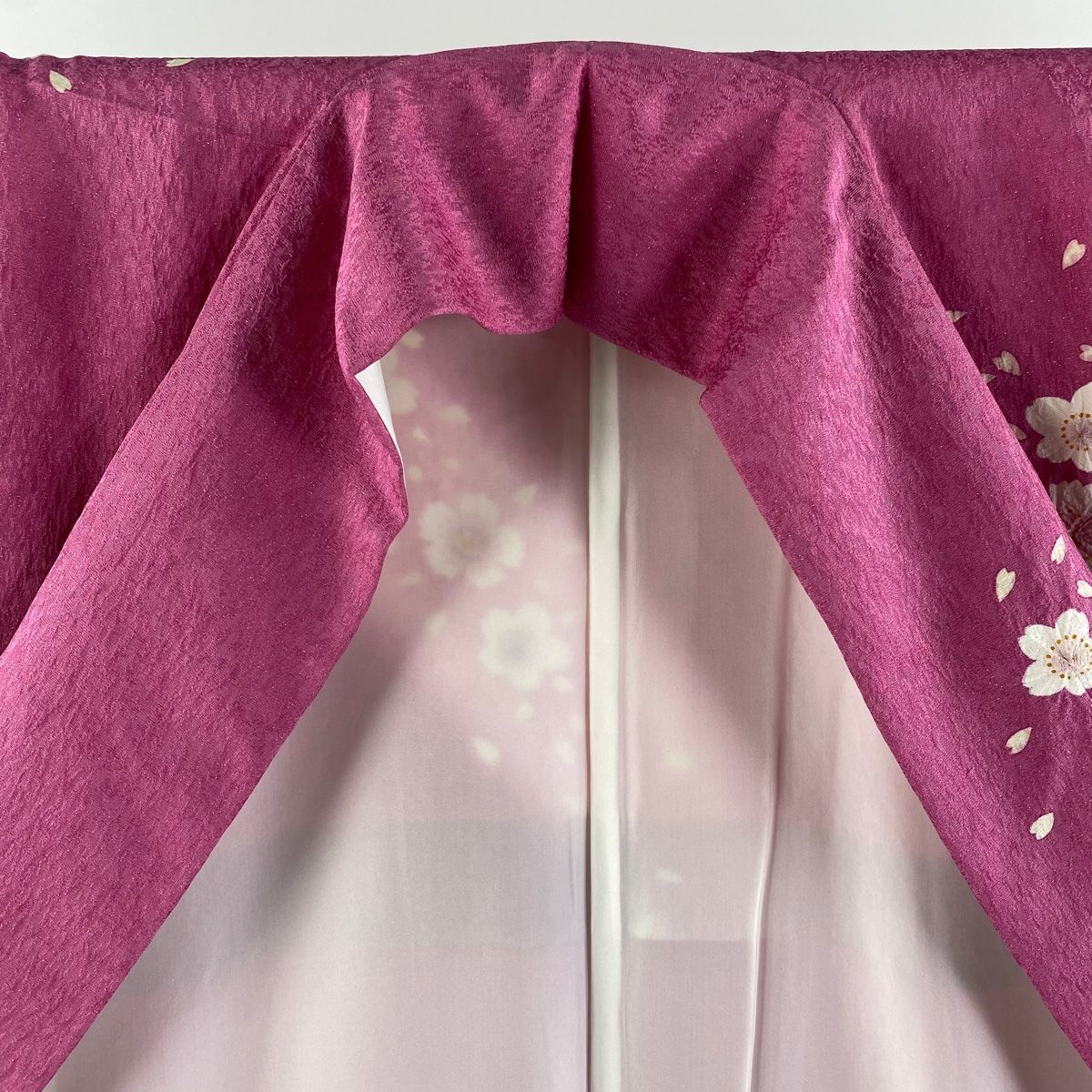 振袖 身丈162cm 裄丈66cm M 袷 桜 雪輪 銀通し 金彩 ピンク 正絹