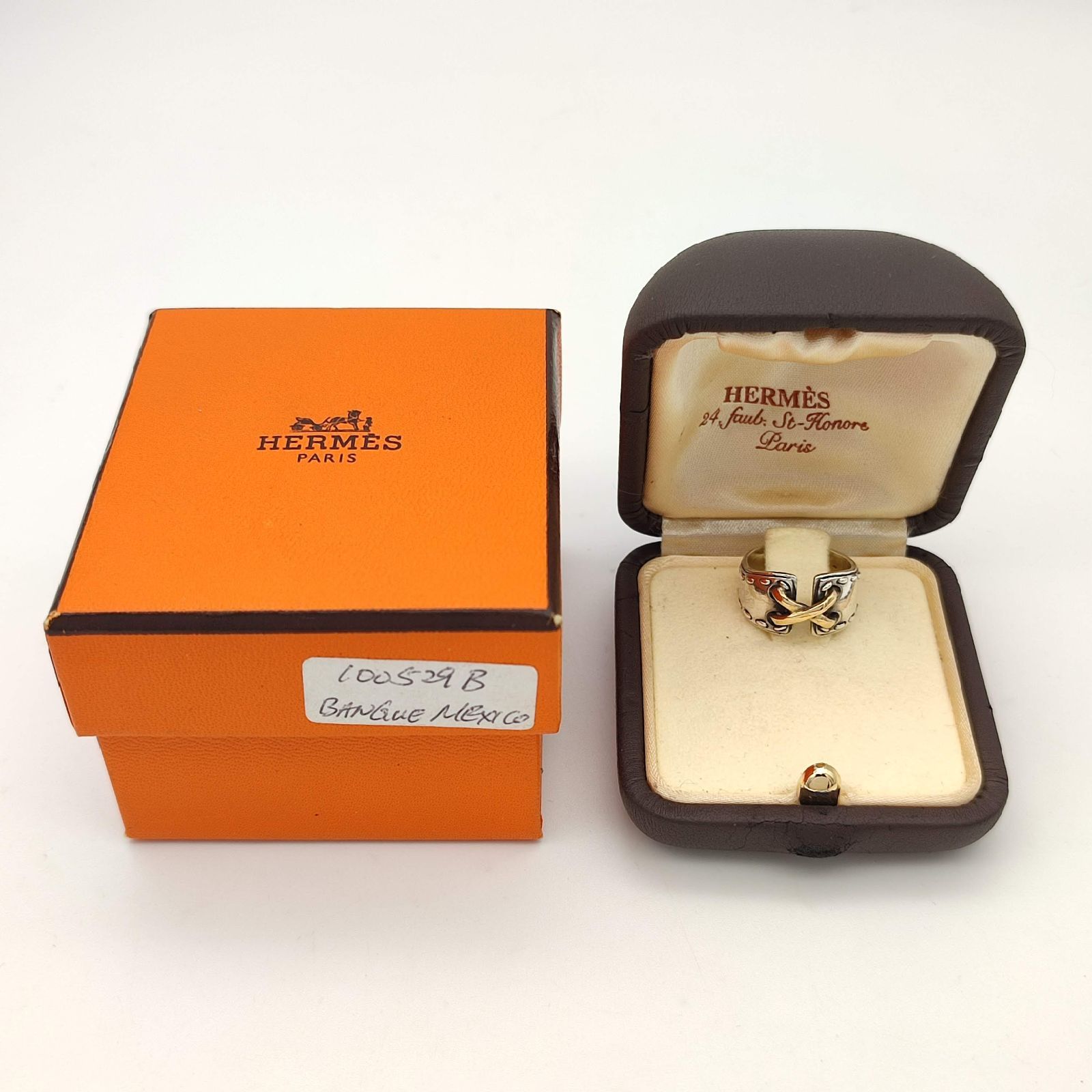 美品】HERMES エルメス メキシコリング ヴィンテージ 925×K18 50