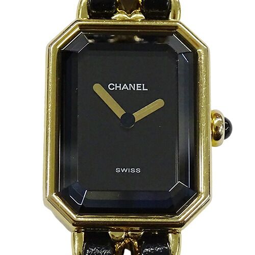 シャネル CHANEL 時計 レディース ブランド プルミエール クオーツ QZ GP レザー H0001 Mサイズ スクエア ゴールド