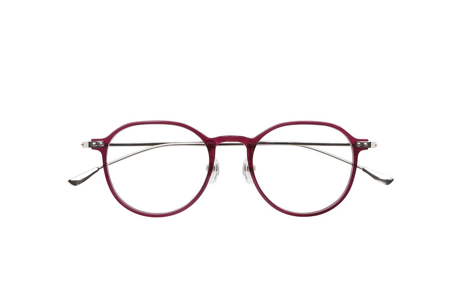 ピントグラス シニアグラス（老眼鏡1本で度数 +0.0D ～ +1.75Dの累進設計) ファッションタイプ パープル