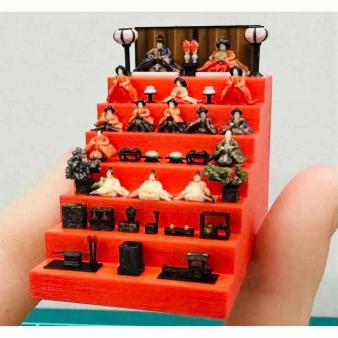 ミニチュア★ひな人形★豆雛★横幅3cm★1/64フィギュアに★ジオラマに ミニチュア☆ひな人形☆豆雛☆横幅3cm☆1/64フィギュアに☆ジオラマに