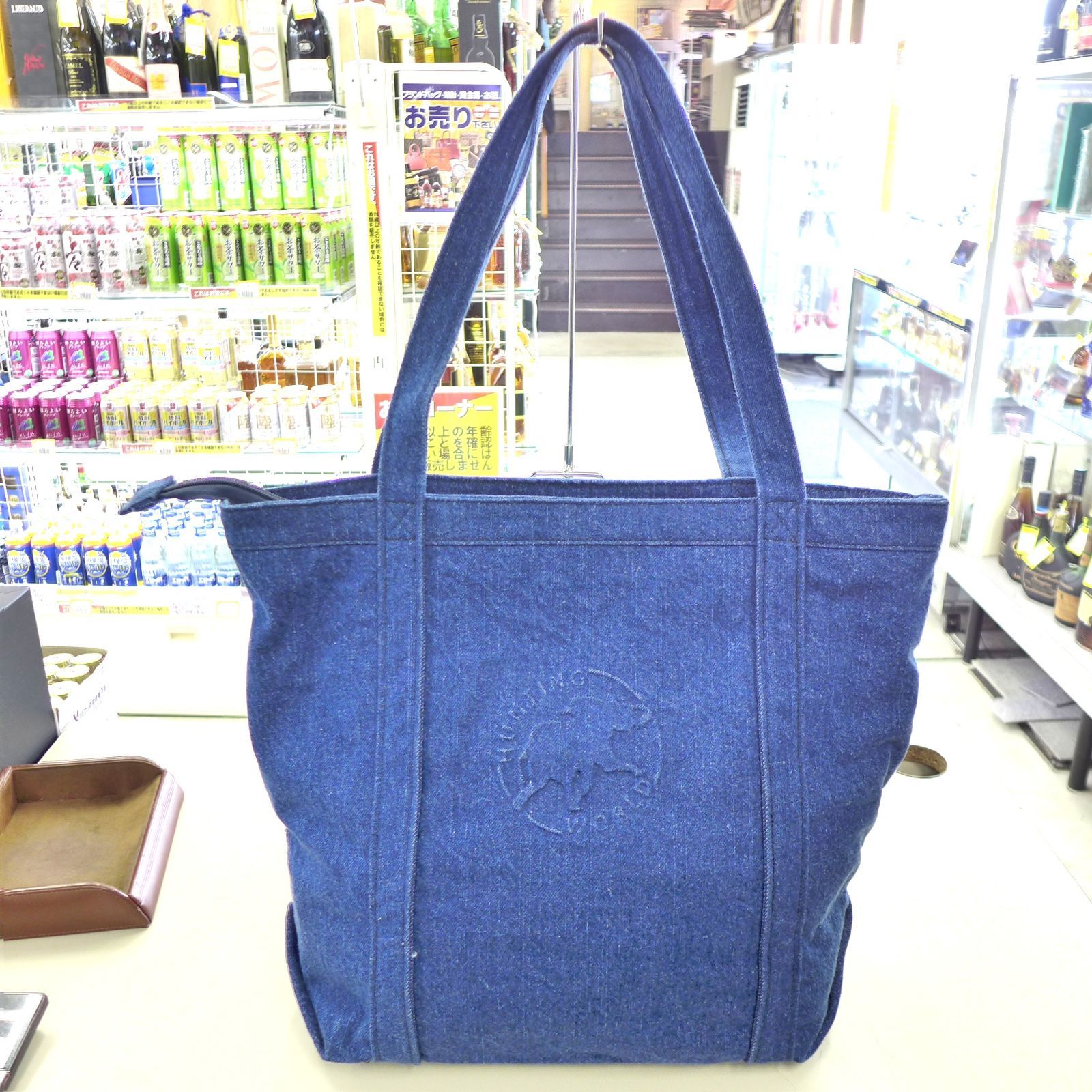 HUNTING WORLD ハンティングワールド ワッペン ブルーデニム トート