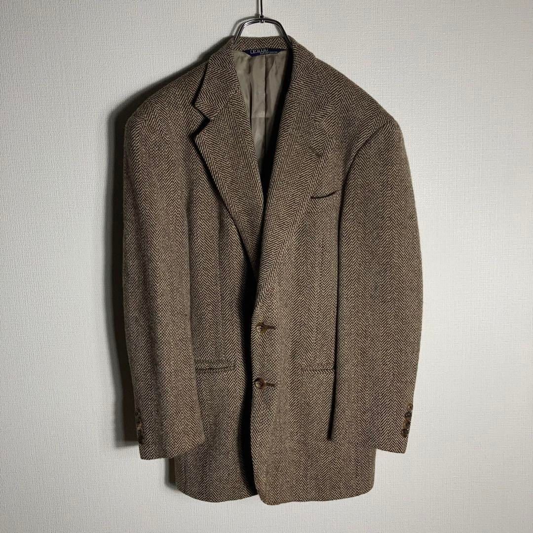 RALPHLAUREN‼︎ テーラードジャケット ヘリンボーン ウール キュプラ. RALPH LAUREN テーラードジャケット ヘリンボーン ウール キュプラ