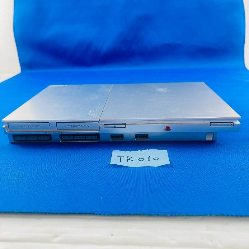 TK010 完品 すぐ遊べるセット SONY PS2 シルバー 薄型 SCPH-90000 ソニー playstation プレステ2 プレイステーション2 本体 コントローラー デュアルショック2 ケーブル類 取扱説明書 箱あり