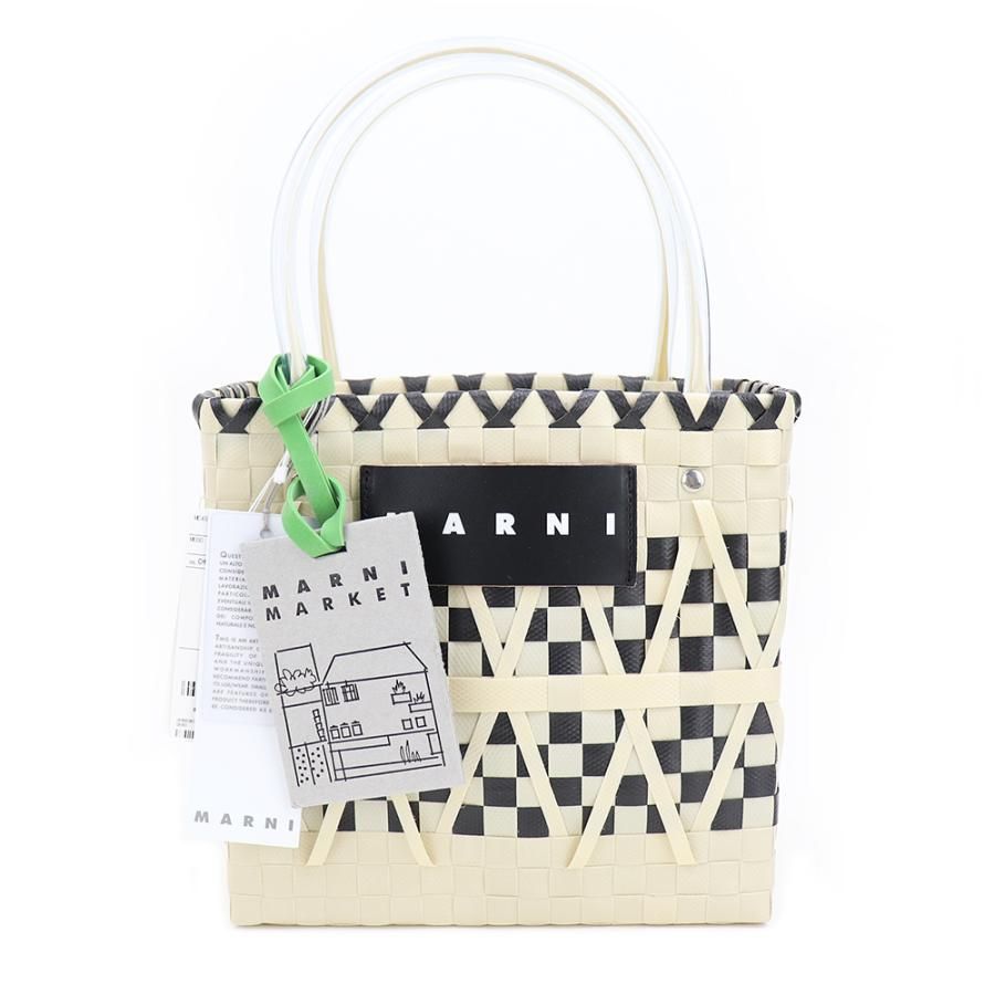MARNI かごバッグ ブラック/ホワイト MARNI マルニ バッグ Marni Market ステンシルバッグ ブラック
