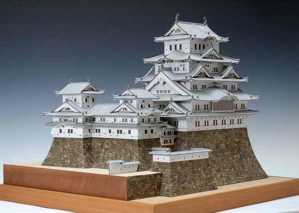 木工用アロンアルファ＋カッター＋紙やすり付き ウッディジョー 木製建築模型 1|150 姫路城 佐川急便