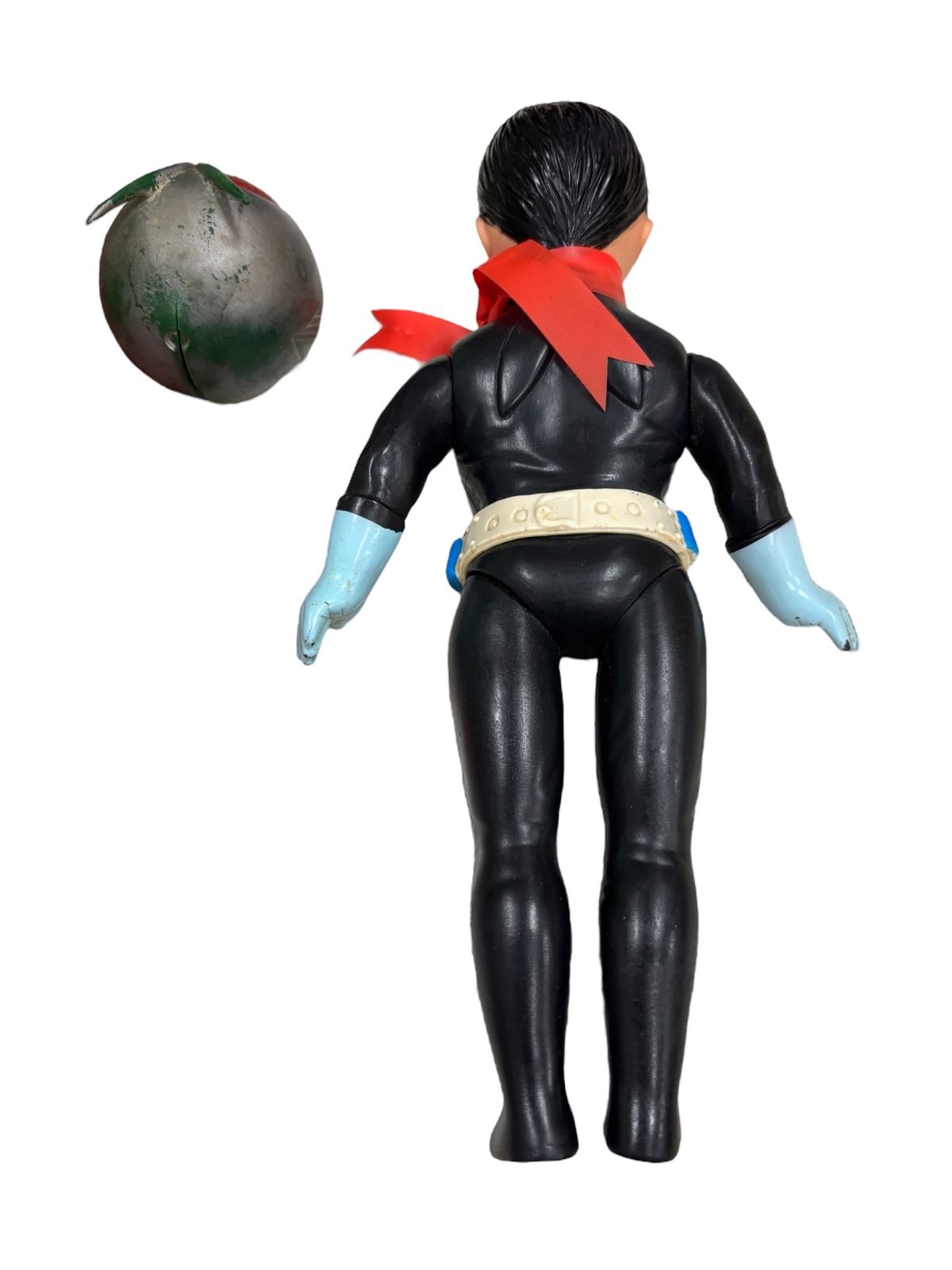 た*ん様 ★仮面ライダー★ソフビ人形★旧バンダイ★当時物★ブーツ、マフラー代替 ☆旧バンダイ☆仮面ライダー ソフビ人形☆中期型☆マスク裂け