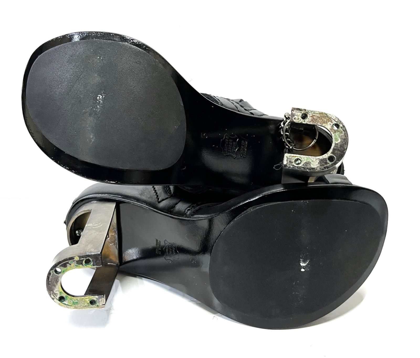 3 21 cm程度 DIRK BIKKEMBERGS ダークビッケンバーグ サイドジップ ブーツサンダル 靴 KWY ダメージ加工 サンダル 