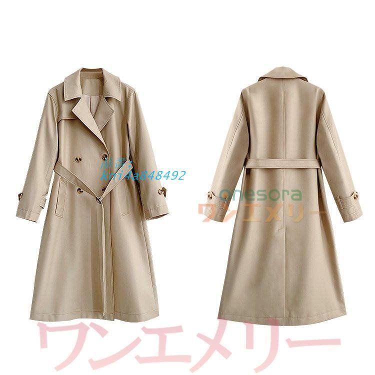 美品 ETRE TOKYO ダブルブレストロングコート トレンチ リネン混 ETRE TOKYO（エトレトウキョウ） リンクルトレンチコート / レディース