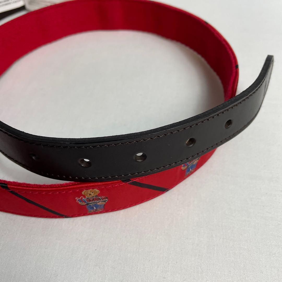 【新品】ラルフローレンRALPH LAUREN ベルト　ベア柄　くま　レッドハピ 新品】ラルフローレンRALPH LAUREN ベルト ベア柄 くま
