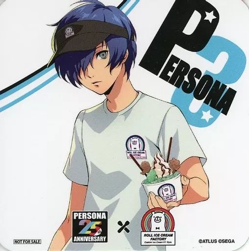 マグカップ 湯のみ 主人公 ペルソナ3|男 オリジナルコースター ペルソナ 25th Anniversary×ロールアイスクリームファクトリー コラボメニュー注文特典