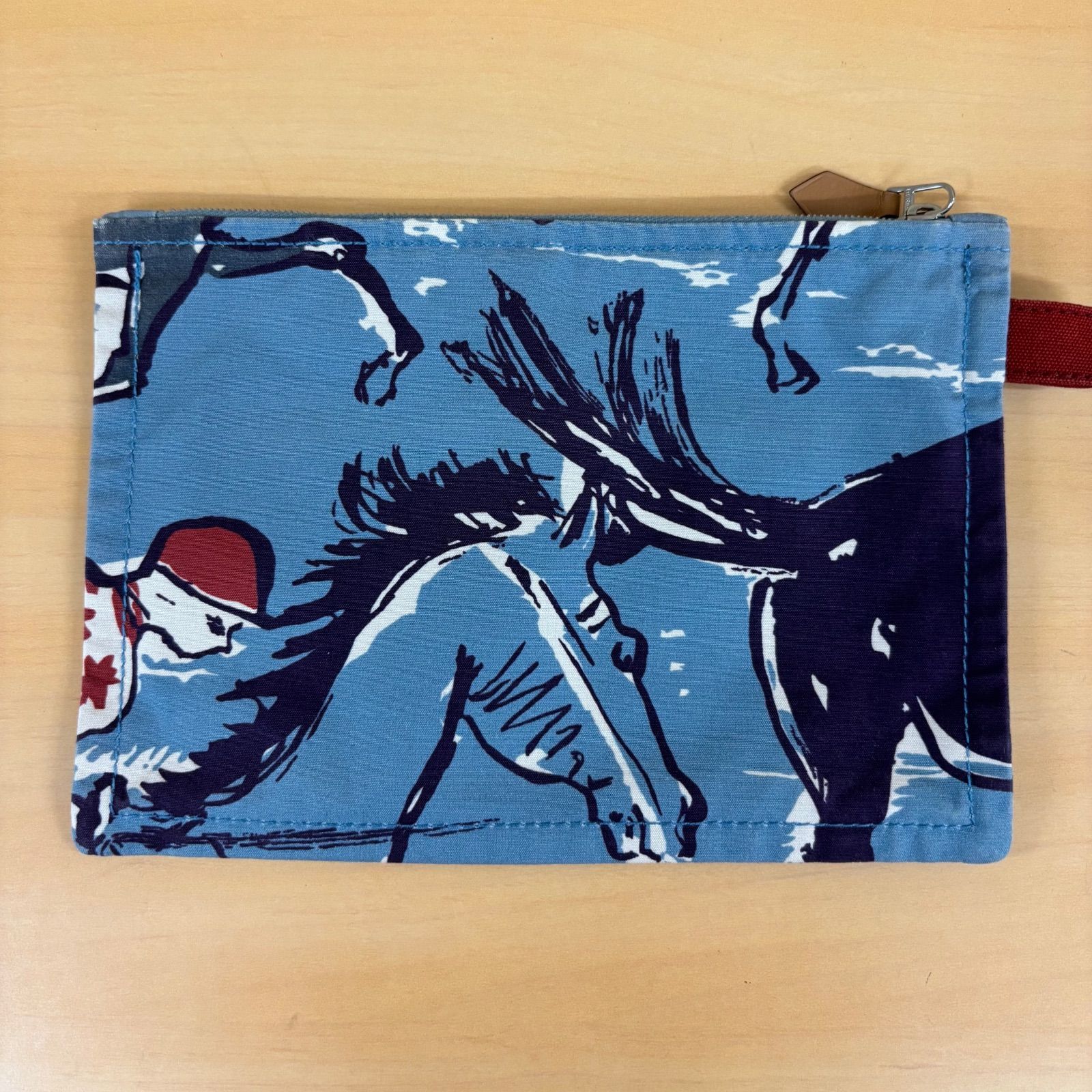 希少✨HERMESエルメス　トゥルース フラットGM ポーチ　ブルー HERMES エルメス トゥルースフラットGM ポーチ 馬 クラッチバッグ