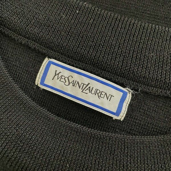 イヴサンローラン　ヴィンテージ　ピンクスウェット　ロゴ刺繍　福助　長袖　M Yves Saint Laurent イブサンローラン ロゴ刺繍 スウェット 緑