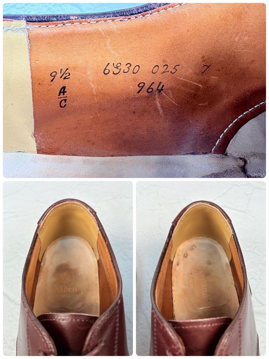 米国靴】ALDEN オールデン 964 Vチップ 外羽根 赤茶 9.5 / 27.5