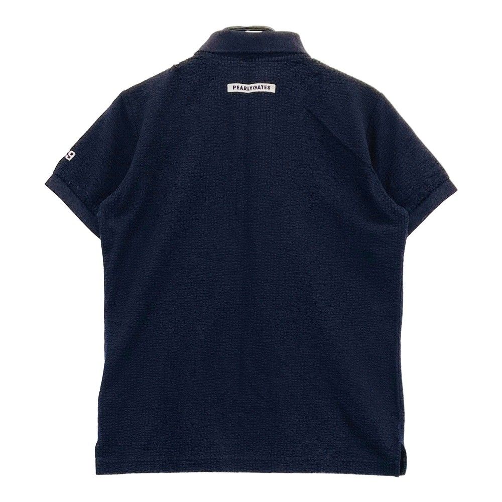 厳選された サイズ 4 PEARLY GATES パーリーゲイツ 半袖ポロシャツ シアサッカー ネイビー系 240101283756 ゴルフウェア メンズ ストスト 全品無料。
