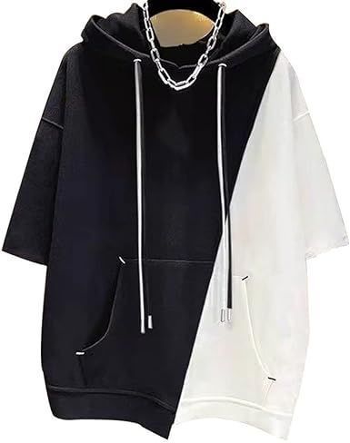 夏服 メンズ シャツ 半袖 パーカー メンズ おしゃれ 大きいサイズ カットソートップス フード付き インナー ゆったり カジュアル プルオーバーYRDA653