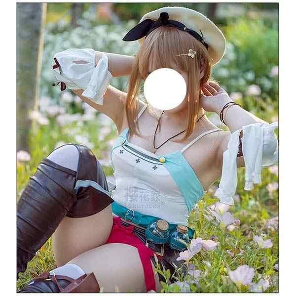 ライザのアトリエ3 ?終わりの錬金術士と秘密の鍵? 風 ライザリン シュタウト コスプレ衣装 ウィッグ 靴 コスチューム 変装