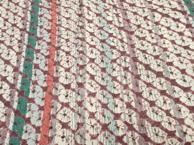 平和屋着物○上質な紬 総絞り 蜘蛛絞り 縞 正絹 逸品 CAAZ6498dy