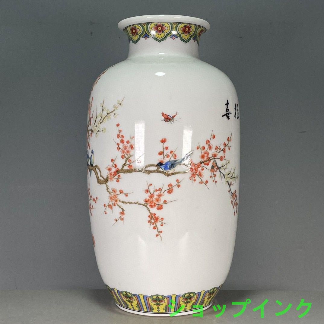 景徳鎮 美品 清朝乾隆  パステル 花鳥六方瓶 清乾隆粉彩花鳥賞瓶 景徳鎮 陶磁器 装飾品 現代工芸品 美術品