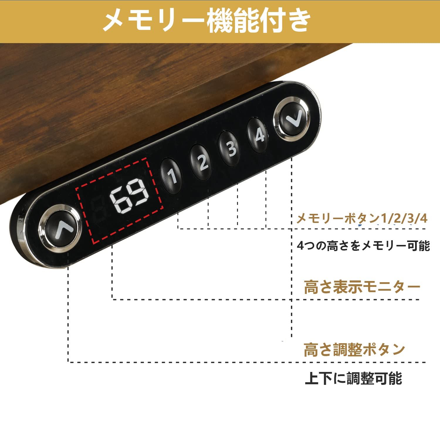 電動昇降式 机 つくえ 120CM×60CM 電動式スタンディングデスク オフィスワークテーブル パソコンラック 昇降式机 ゲーミングデスク デスク 電動式 高さ 71-117CM BilBil 高さ調節 メモリー機能付き MARWIL-DEMENAGEMENTS_CH