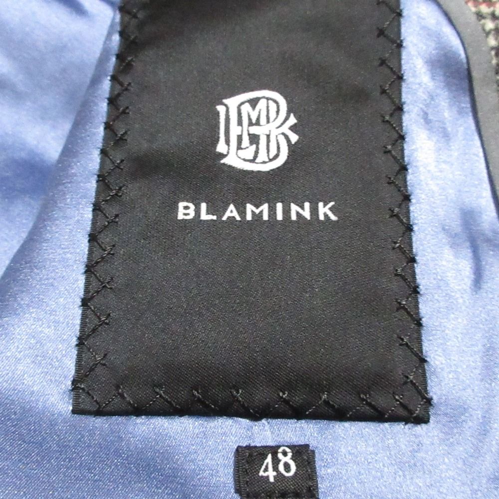 美品 BLAMINK ブラミンク ウール100％ グレンチェック シングル