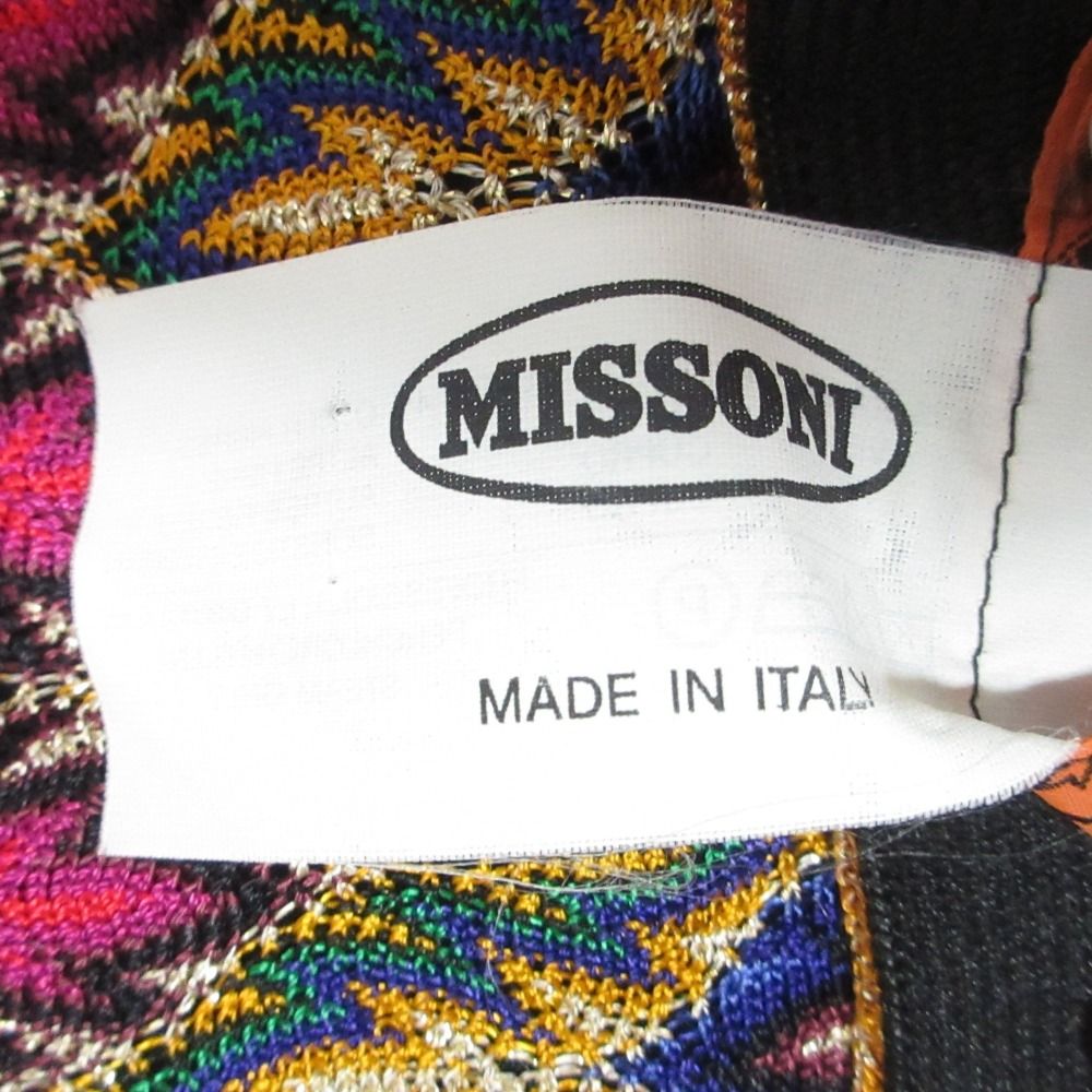 美品 MISSONI ミッソーニ　カシミヤ　ボーダー　ニット　セーター　44 美品 MISSONI ミッソーニ シェブロンボーダー柄 ニット ガウン