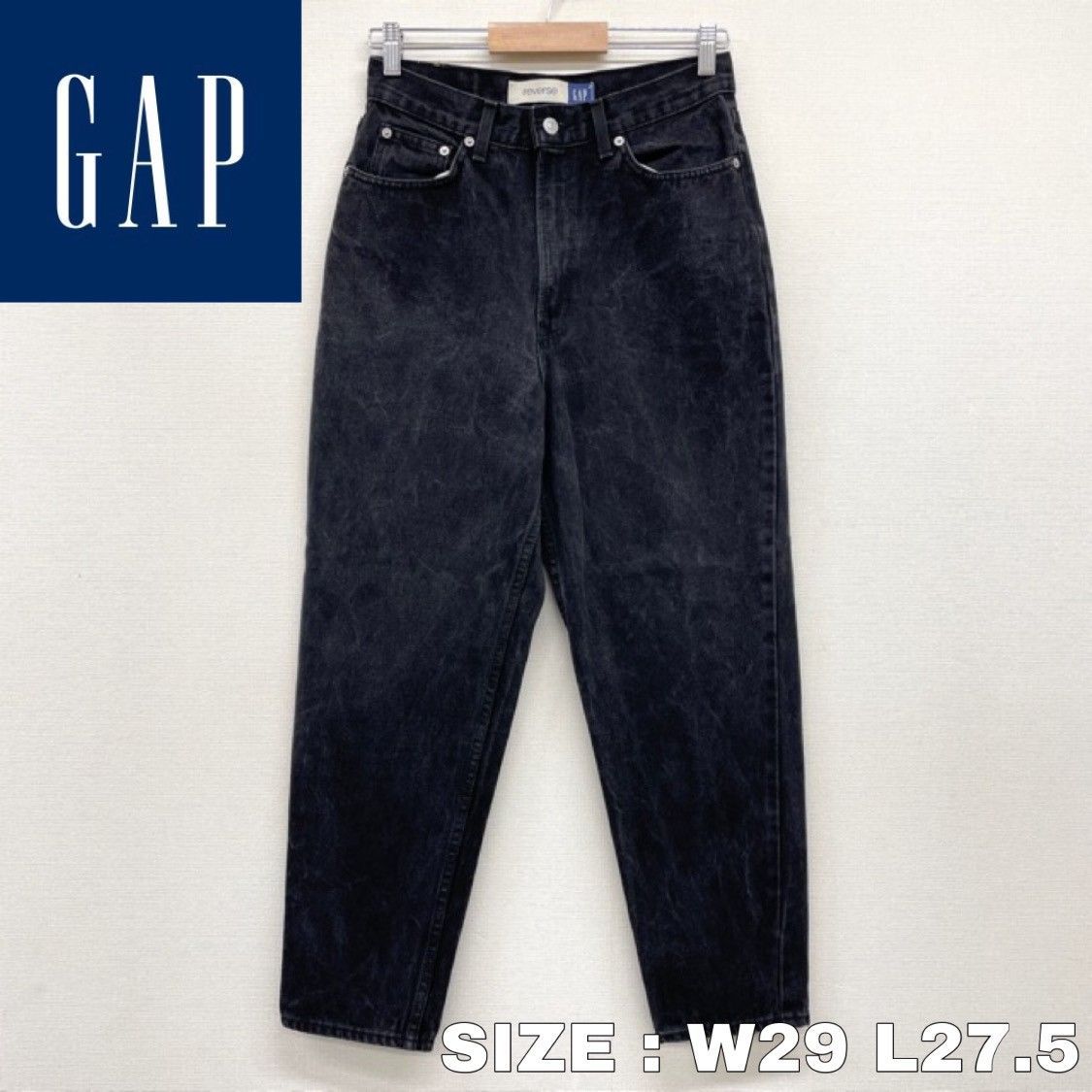 US古着 カナダ製 OLD GAP ブラック デニム パンツ テーパード REVERSE