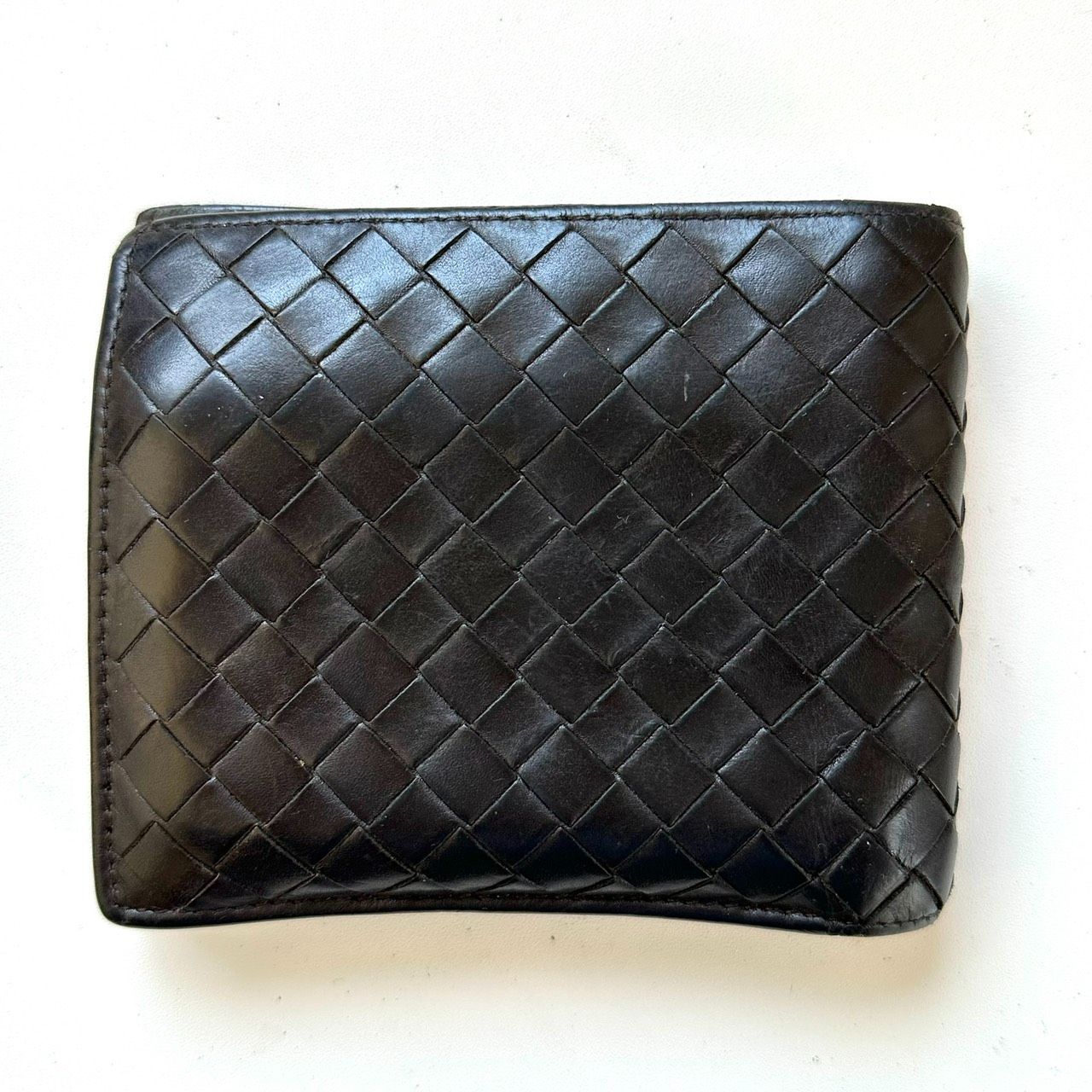 ボッテガヴェネタ BOTTEGA VENETA 二つ折り財布 イントレチャート ダークブラウン