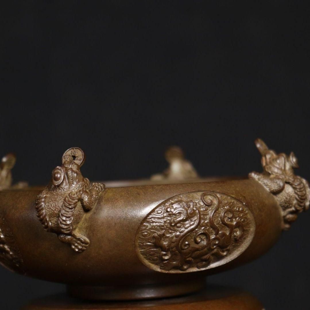 銅器 香炉 四神獣四方来財聚宝盆香炉 仏堂供養炉 装飾品 工芸品 置物 銅器 香炉 四神獣四方来財聚宝盆香炉 仏堂供養炉 装飾品 工芸品