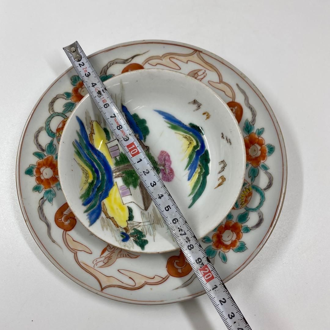 中国美術 十錦手中皿等2枚 直径14/21㎝ 東Y6-1218④ - メルカリ